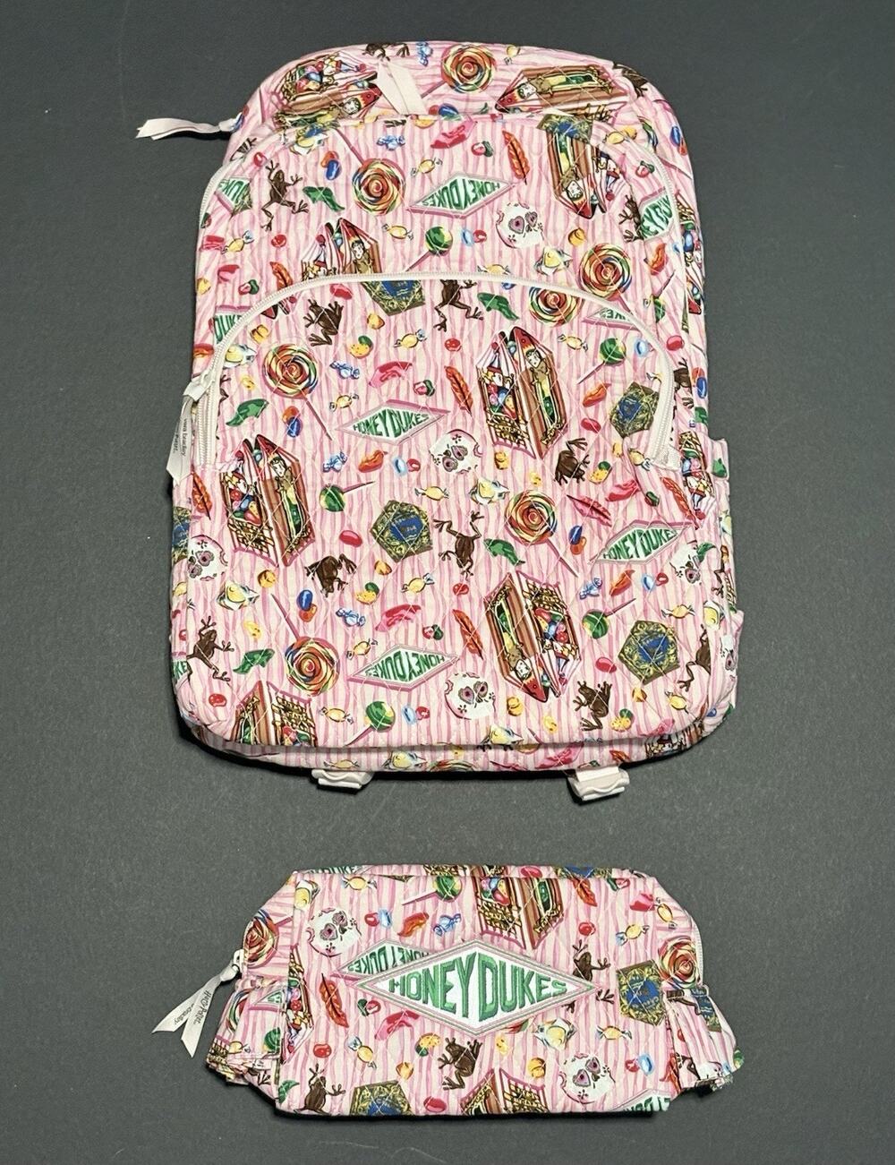 Vera Bradley Harry Potter Honeydukes Large Backpack Cosmetic Makeup Bag Set NWT